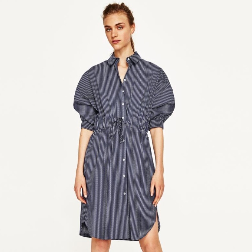 Zara Striped Shirt Dress